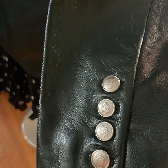 Walter Baker Green Double-Breasted Jacket 100% lamb leather